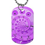 Retro Vintage Purple Rotary Dial Spiral Droste Dog Tag (One Side)