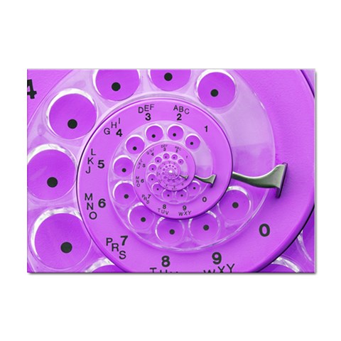 Retro Vintage Purple Rotary Dial Spiral Droste Sticker A4 (100 pack) from ArtsNow.com Front