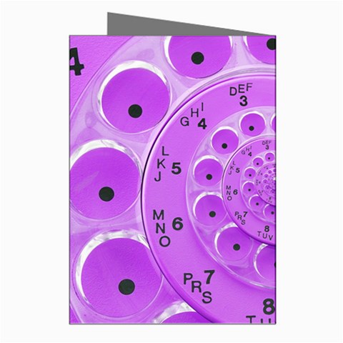 Retro Vintage Purple Rotary Dial Spiral Droste Greeting Cards (Pkg of 8) from ArtsNow.com Right