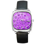 Retro Vintage Purple Rotary Dial Spiral Droste Square Metal Watch