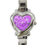 Retro Vintage Purple Rotary Dial Spiral Droste Heart Italian Charm Watch