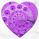 Retro Vintage Purple Rotary Dial Spiral Droste Jigsaw Puzzle (Heart)