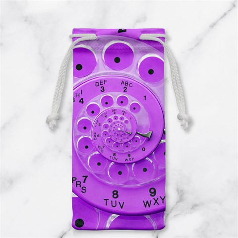 Retro Vintage Purple Rotary Dial Spiral Droste Jewelry Bag from ArtsNow.com Back