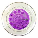 Retro Vintage Purple Rotary Dial Spiral Droste Porcelain Plate