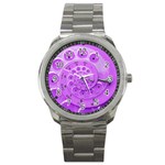 Retro Vintage Purple Rotary Dial Spiral Droste Sport Metal Watch