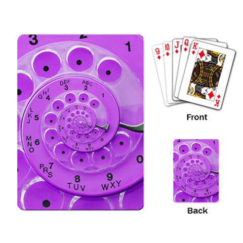 Retro Vintage Purple Rotary Dial Spiral Droste Playing Cards Single Design from ArtsNow.com Back