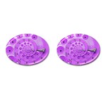 Retro Vintage Purple Rotary Dial Spiral Droste Cufflinks (Oval)