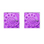 Retro Vintage Purple Rotary Dial Spiral Droste Cufflinks (Square)