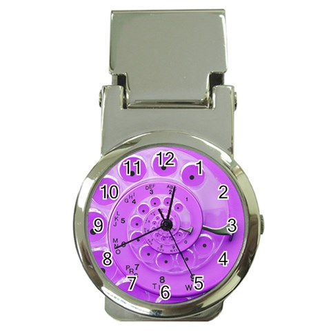 Retro Vintage Purple Rotary Dial Spiral Droste Money Clip Watch from ArtsNow.com Front