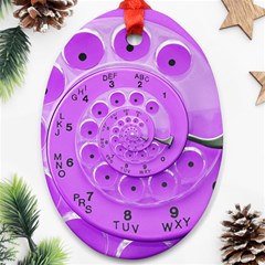 Retro Vintage Purple Rotary Dial Spiral Droste Oval Ornament (Two Sides) from ArtsNow.com Front