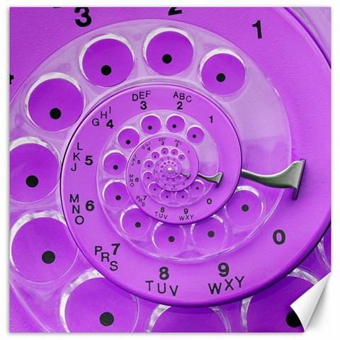 Retro Vintage Purple Rotary Dial Spiral Droste Canvas 12  x 12  from ArtsNow.com 11.4 x11.56  Canvas - 1