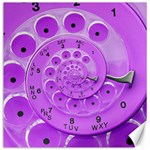 Retro Vintage Purple Rotary Dial Spiral Droste Canvas 12  x 12 