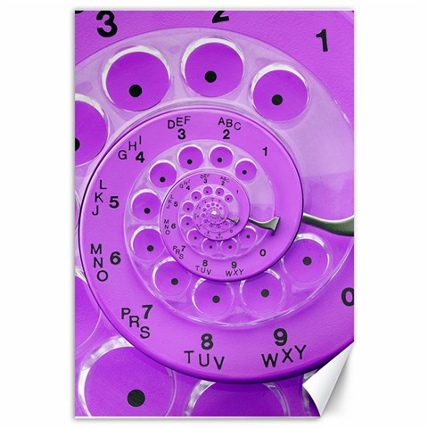 Retro Vintage Purple Rotary Dial Spiral Droste Canvas 12  x 18  from ArtsNow.com 11.88 x17.36  Canvas - 1