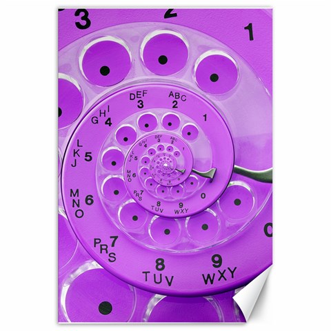 Retro Vintage Purple Rotary Dial Spiral Droste Canvas 20  x 30  from ArtsNow.com 19.62 x28.9  Canvas - 1