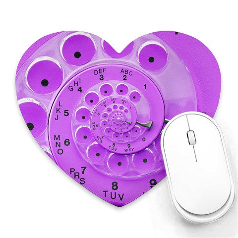 Retro Vintage Purple Rotary Dial Spiral Droste Heart Mousepad from ArtsNow.com Front