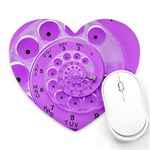 Retro Vintage Purple Rotary Dial Spiral Droste Heart Mousepad