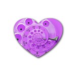 Retro Vintage Purple Rotary Dial Spiral Droste Rubber Coaster (Heart)