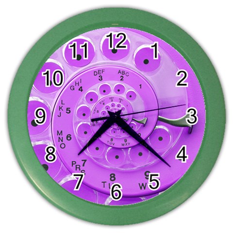 Retro Vintage Purple Rotary Dial Spiral Droste Color Wall Clock from ArtsNow.com Front