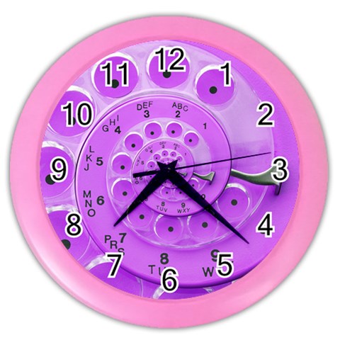 Retro Vintage Purple Rotary Dial Spiral Droste Color Wall Clock from ArtsNow.com Front