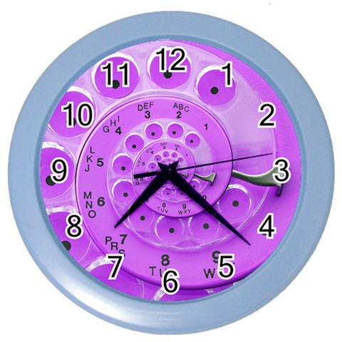 Retro Vintage Purple Rotary Dial Spiral Droste Color Wall Clock from ArtsNow.com Front