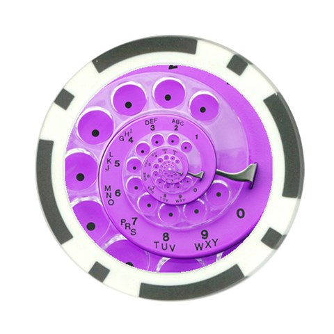 Retro Vintage Purple Rotary Dial Spiral Droste Poker Chip Card Guard from ArtsNow.com Front