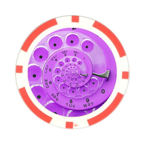 Retro Vintage Purple Rotary Dial Spiral Droste Poker Chip Card Guard from ArtsNow.com Front