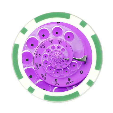 Retro Vintage Purple Rotary Dial Spiral Droste Poker Chip Card Guard from ArtsNow.com Front