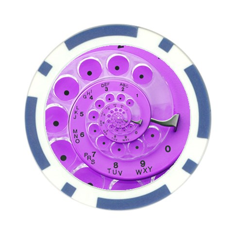 Retro Vintage Purple Rotary Dial Spiral Droste Poker Chip Card Guard from ArtsNow.com Front