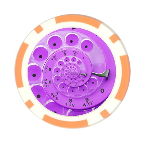 Retro Vintage Purple Rotary Dial Spiral Droste Poker Chip Card Guard from ArtsNow.com Front