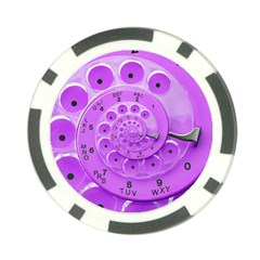 Retro Vintage Purple Rotary Dial Spiral Droste Poker Chip Card Guard from ArtsNow.com Front