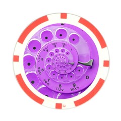 Retro Vintage Purple Rotary Dial Spiral Droste Poker Chip Card Guard from ArtsNow.com Front