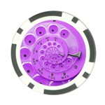 Retro Vintage Purple Rotary Dial Spiral Droste Poker Chip Card Guard