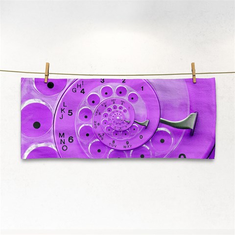 Retro Vintage Purple Rotary Dial Spiral Droste Hand Towel from ArtsNow.com Front