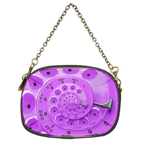 Retro Vintage Purple Rotary Dial Spiral Droste Chain Purse (One Side) from ArtsNow.com Front