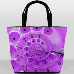 Retro Vintage Purple Rotary Dial Spiral Droste Bucket Bag from ArtsNow.com Front