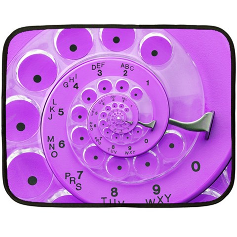 Retro Vintage Purple Rotary Dial Spiral Droste Double Sided Fleece Blanket (Mini) from ArtsNow.com 35 x27  Blanket Front