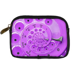 Retro Vintage Purple Rotary Dial Spiral Droste Digital Camera Leather Case from ArtsNow.com Front