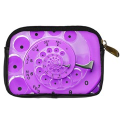 Retro Vintage Purple Rotary Dial Spiral Droste Digital Camera Leather Case from ArtsNow.com Back