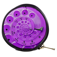 Retro Vintage Purple Rotary Dial Spiral Droste Mini Makeup Bag from ArtsNow.com Front