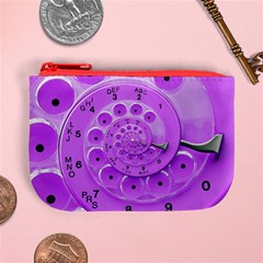 Retro Vintage Purple Rotary Dial Spiral Droste Mini Coin Purse from ArtsNow.com Front