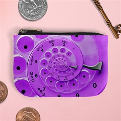 Retro Vintage Purple Rotary Dial Spiral Droste Mini Coin Purse from ArtsNow.com Front