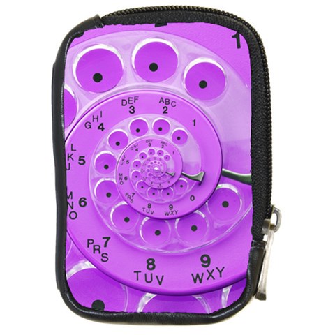 Retro Vintage Purple Rotary Dial Spiral Droste Compact Camera Leather Case from ArtsNow.com Front