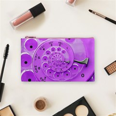 Retro Vintage Purple Rotary Dial Spiral Droste Cosmetic Bag (Small) from ArtsNow.com Front