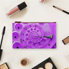 Retro Vintage Purple Rotary Dial Spiral Droste Cosmetic Bag (Small) from ArtsNow.com Front