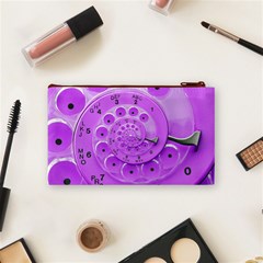 Retro Vintage Purple Rotary Dial Spiral Droste Cosmetic Bag (Small) from ArtsNow.com Back