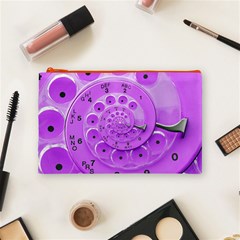 Retro Vintage Purple Rotary Dial Spiral Droste Cosmetic Bag (Medium) from ArtsNow.com Front