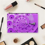 Retro Vintage Purple Rotary Dial Spiral Droste Cosmetic Bag (Medium)