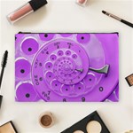 Retro Vintage Purple Rotary Dial Spiral Droste Cosmetic Bag (Large)