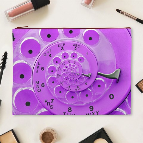 Retro Vintage Purple Rotary Dial Spiral Droste Cosmetic Bag (XL) from ArtsNow.com Front