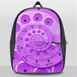 Retro Vintage Purple Rotary Dial Spiral Droste School Bag (Large)